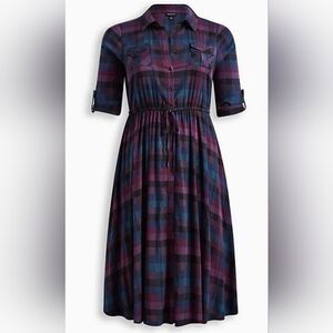 Torrid Midi Challis Shirt Dress